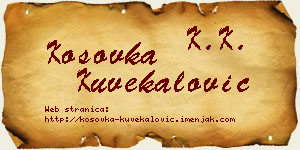 Kosovka Kuvekalović vizit kartica